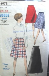 6973 60S EZ VOGUE A-LINE SKIRT LENGTHS,BELT PATTERN 28''WST